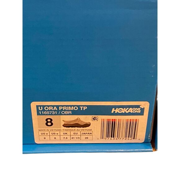 Hoka Ora Primo Elite Terrain Primo TP in Oatmeal/Bark Women’s 9 Men’s 8 NIB - Picture 9 of 9